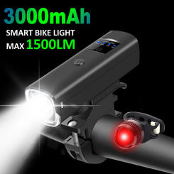 NEWBOLER Smart Bicycle Light Rainproof USB LED 3000mAh MTB Front Light Headlight Cycling Flashlight Bike Light Accessories