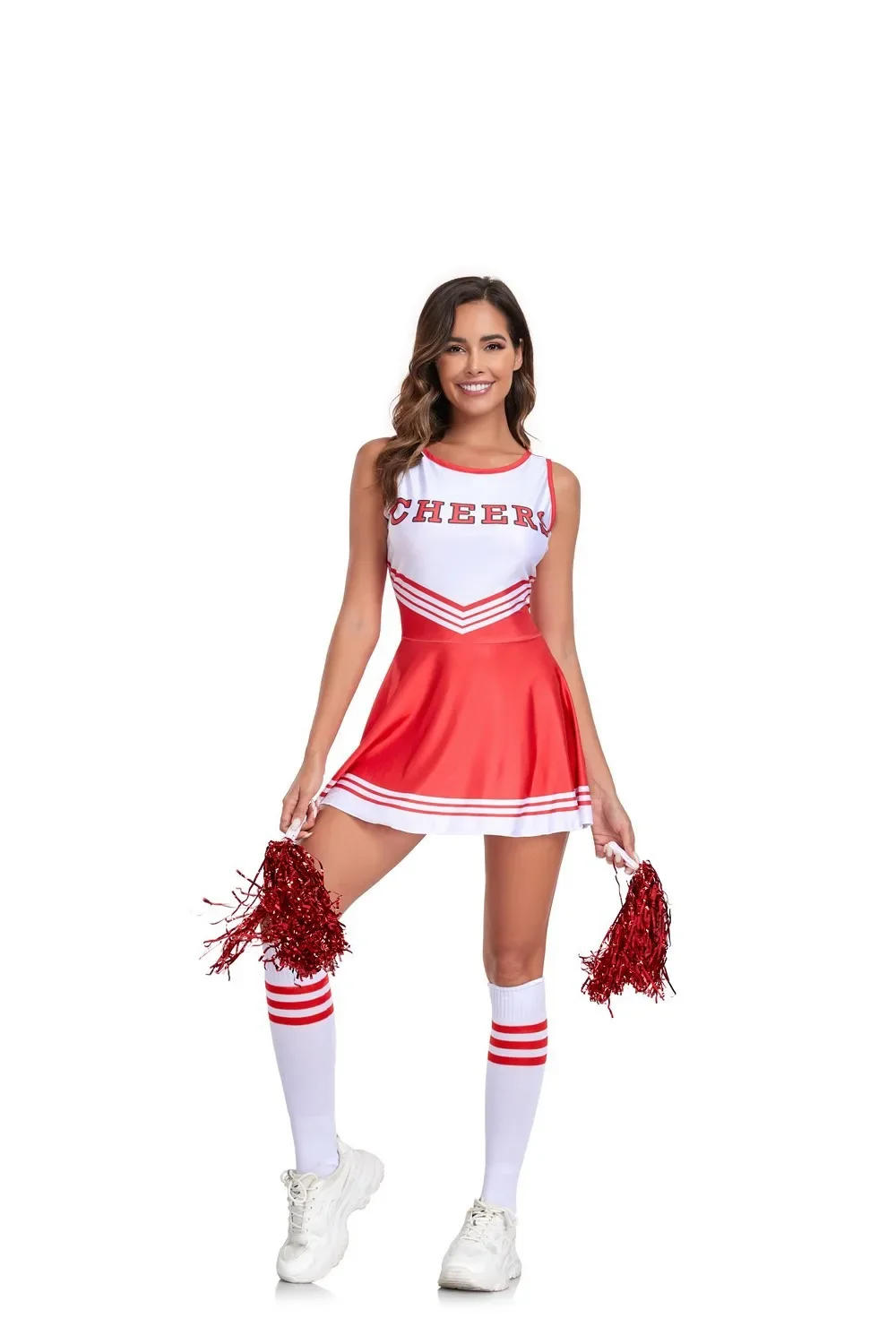 Description Picture 5 of itemCheerleader Costume Schoolgirl Dress School Girl Sexy Costumes Women Cosplay Halloween Cheer Leader Fancy Dress Sports Uniform