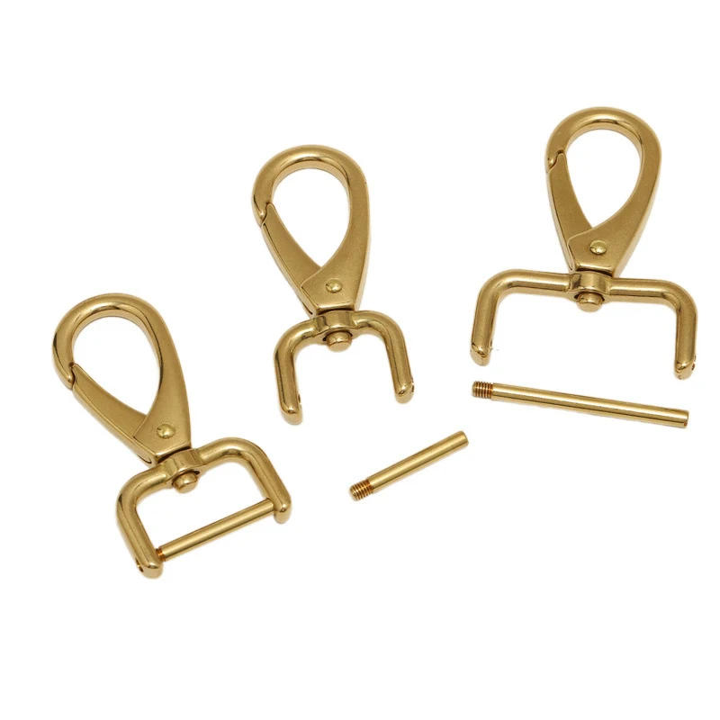 Description Picture 5 of item1x Solid Brass Detachable Snap Hook Swivel Eye Trigger Clip Clasp Buckle for Leathercraft Strap Belt Keychain Webbing Pet Leash