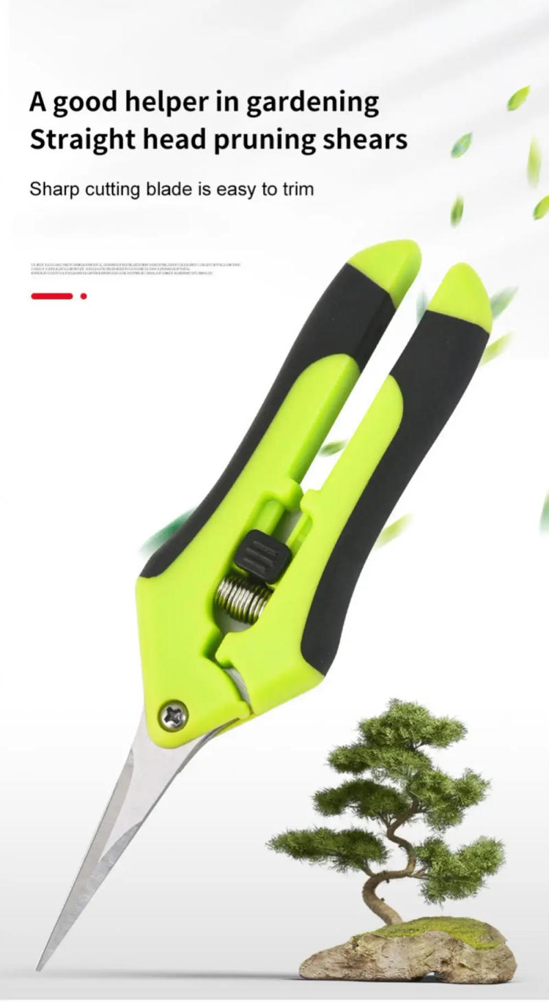 Description Picture 4 of itemGarden Pruning Shears Stainless Steel Pruner Fruit Picking Secateurs Potted Weed Pruning Scissors Elbow Straight Pruning Tools