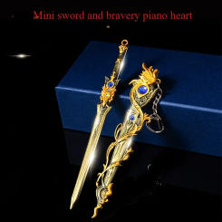 Sword, gallbladder, piano, heart and sheath weapon model, boys' all-metal craft collectible toy is 22CM long.