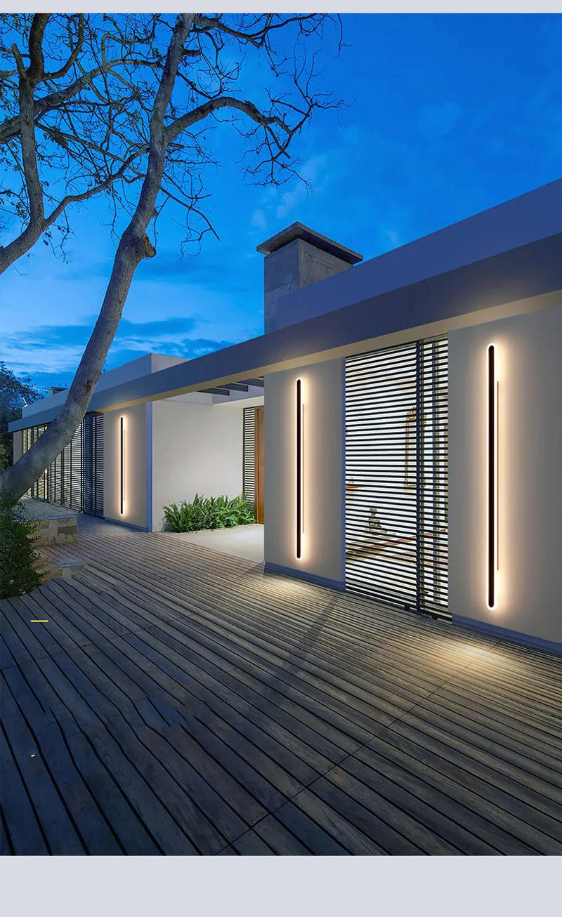 Description Picture 4 of itemOutdoor wall lighting waterproof long strip LED wall lamp residential area villa garden entrance 360 degree luminous wall lamp