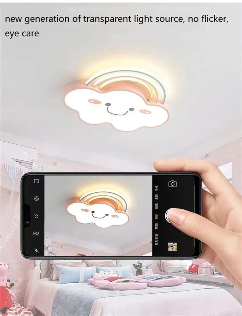 Description Picture 2 of itemMorden 50CM Creative Wall Lamp Children's Room Bedroom Cartoon LED Ceiling Light Home Decoration Lighting Dimmable Chandeliers