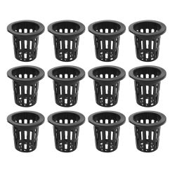 100 Pack 2.36 Inch Net Cups Slotted Mesh Wide Lip Filter Plant Net Pot Bucket Basket for Hydroponics Aquaponics Orchids