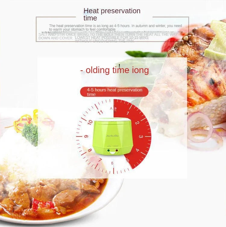 Description Picture 5 of itemMini Rice Cooker 1.3L Electric Heating Lunch Box Portable Food Steamer Electric Cooker For Car Truck Multicooker 12/24V