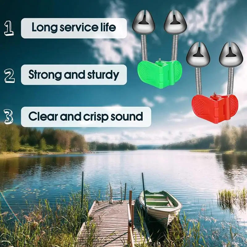 Description Picture 2 of itemSea Rod Spiral Fishing Bell Rivet Reinforcement Double Ring Bell Alarm Plastic Clip Buckle Fish Fishing Bell