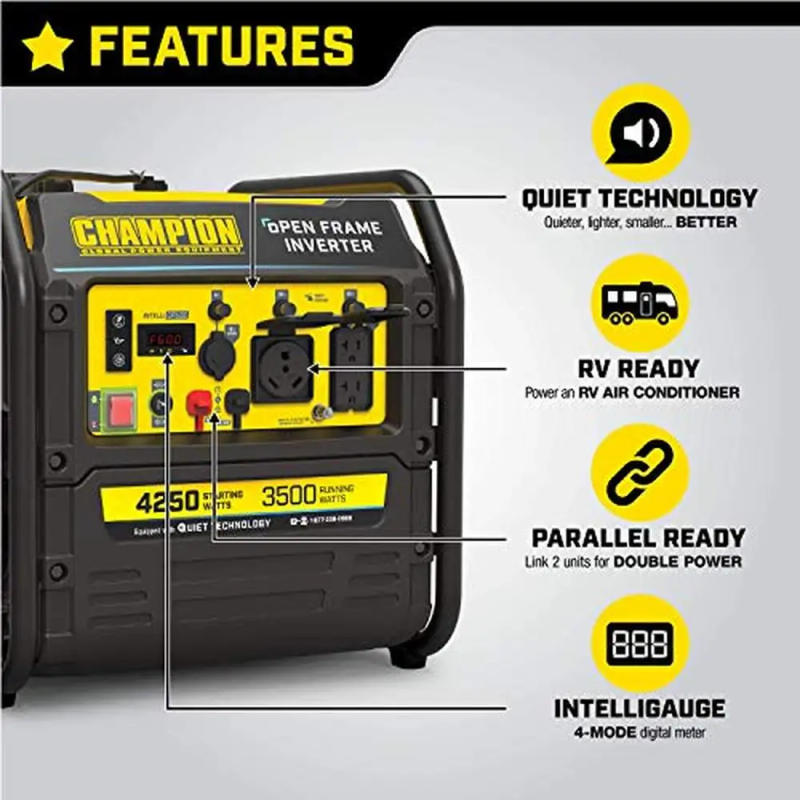 Description Picture 4 of itemPortable Inverter Generator 4250W Quiet Technology RV Ready 22 hours Run Time Clean Electricity Parallel Ready 4 Stroke Gas