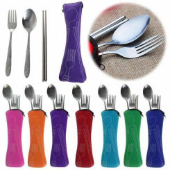 Portable Chopsticks Spoon Fork Cutlery Bag Dinner Camping Travel Tableware Case