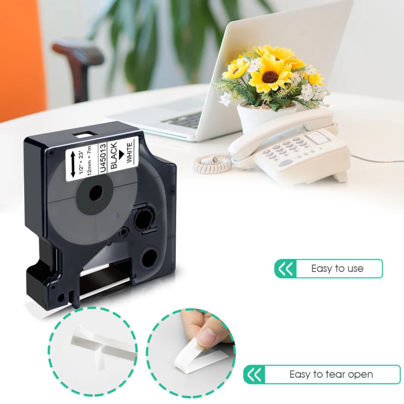 Description Picture 5 of item5PK~10PK 45013 6/9/12mm for Dymo D1 Tapes 45013 45010 45016 45017 45018 45019 Printer Ribbon Replacefor Dymo LM160 280 Labeler