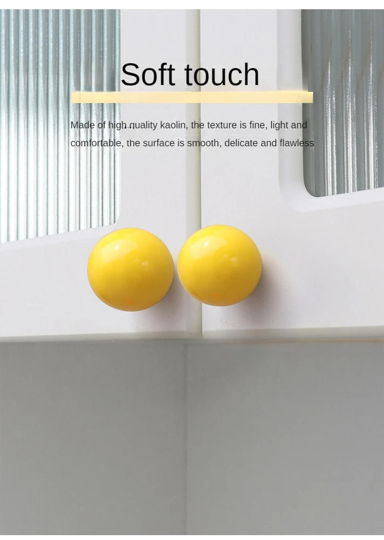 Description Picture 3 of itemChildren's Room Wardrobe Handle Minimalist Cute Colored Ball Cabinet Circular Cabinet Door Single Hole Drawer Handle