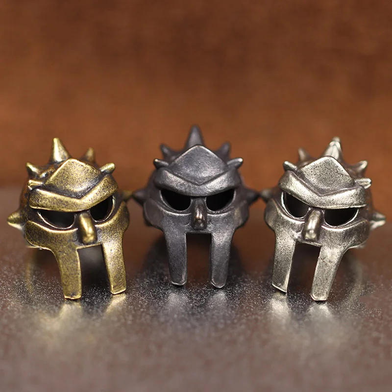 Description Picture 6 of itemSpartan Roman Angular Helmet Brass Knife Bead EDC DIY Paracord Lanyard Pendant Jewelry Bracelets Charms Outdoor Tool Accessories