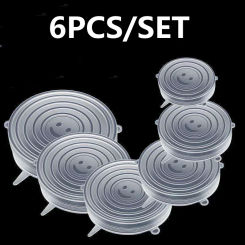 6PCS/Set Multifunctional Bowl Cover Fresh-keeping Silicone Lids Reusable Refrigerator Sealing Preservation Film Kichen Tool