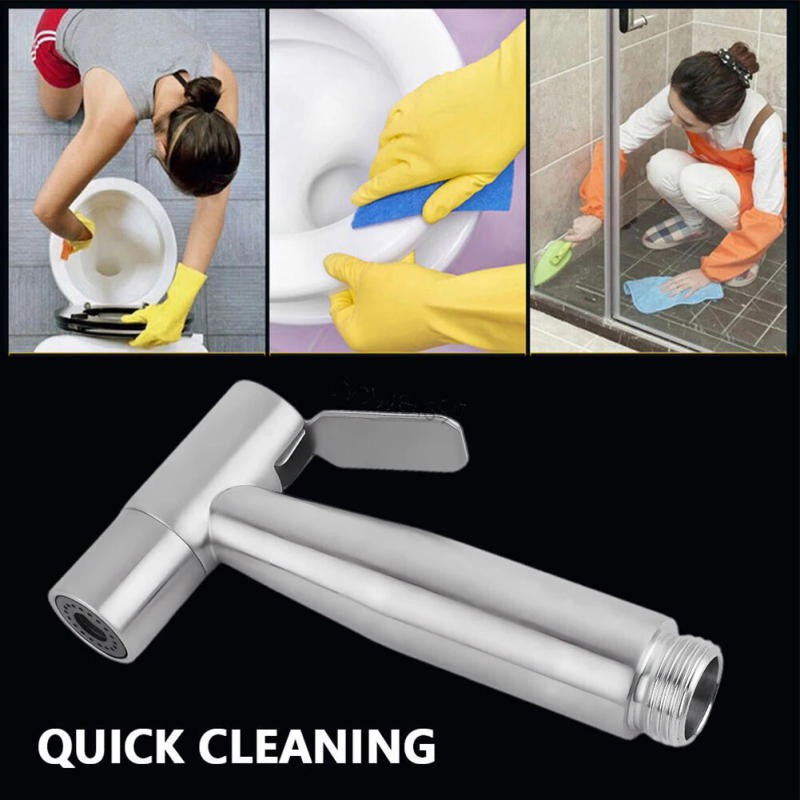 Description Picture 3 of item1pcs Bidet Sprayer Toilet Handheld Stainless Steel Bathroom Hand Bidet Faucet 11.5x5.3cm For Easy Cleaning Bathroom Parts