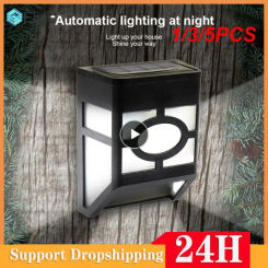 1/3/5PCS Retro Style Solar Wall Lamp LED Outdoor Lighting Lamp Waterproof Decration Light For Garden Landscape Fence Yard