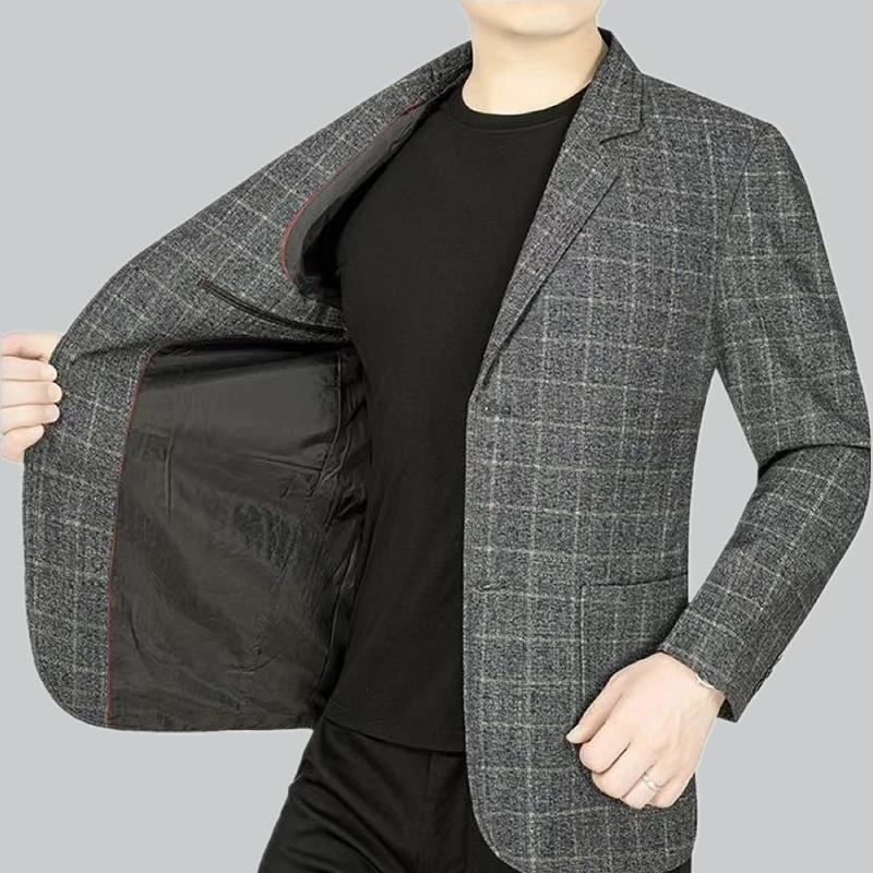 Description Picture 6 of itemThe Main Promotion of New Explosive Plaid Suit Jacket Casual Everything Single Breasted Individual Comfortable Handsome Clothing