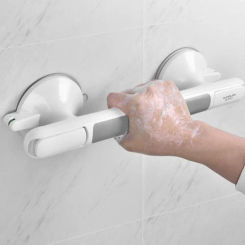 White Ultra Grip Shower Handle Armrest High Load-bearing Barrier-free Handrail Suction Cups Toilet Handle Grab Bars Bathroom