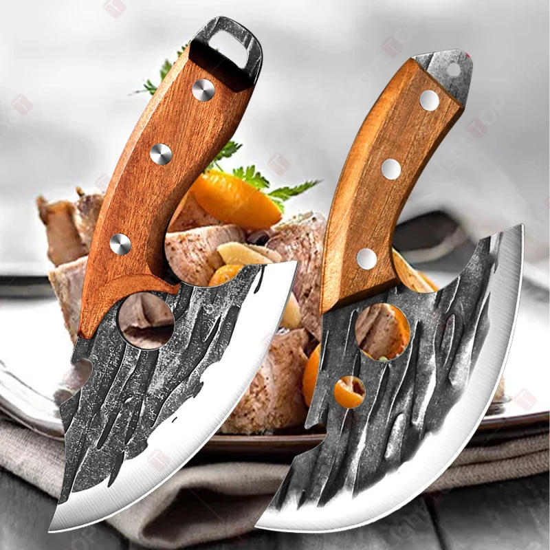 Description Picture 2 of itemMultifunctional Kitchen Knife Stainless Steel Forged Knife Meat Cleaver Boning Knife with Bottle Opener Portable Pocket Knife