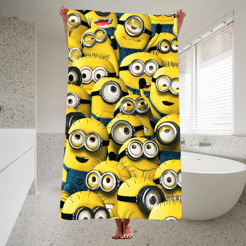 Description Picture 6 of itemCartoon L-Lovely Cute M-Minions Towel Quick Drying Pure Cotton Polyester Thick Bath Towel For Children And Adults, Sports Travel