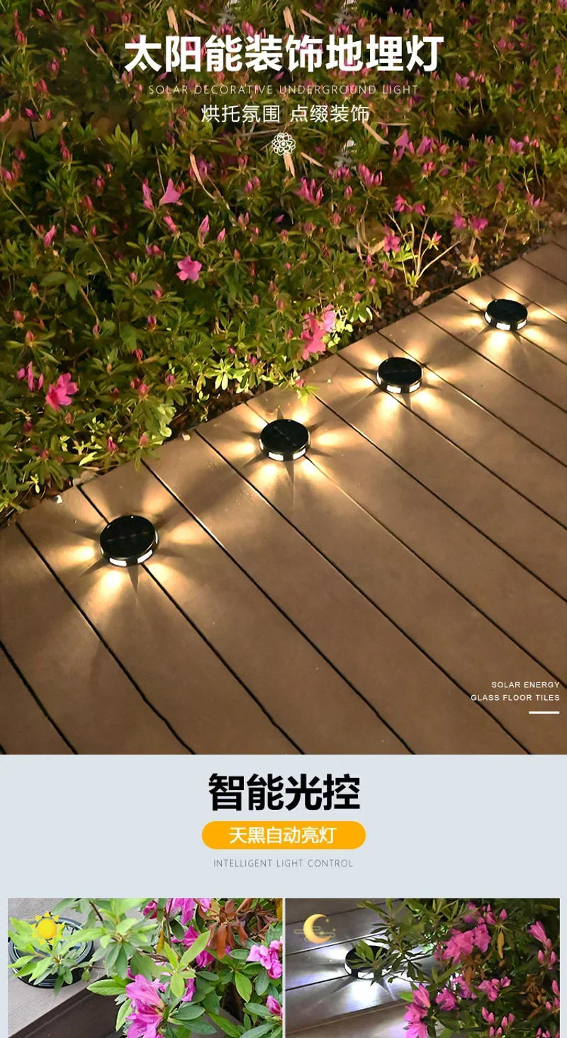 Description Picture 2 of item6LEDs Solar Light Outdoor Waterproof Led Lights Garden Decorations Solar Lamp for Pathway Yard Walkway Underground Light