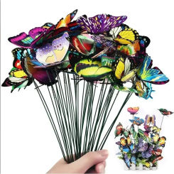 25pcs Vibrant Garden Butterfly Stakes Outdoor Decorations For Yard, Lawn, Colorful Butterfly Ornaments For Patio Beautification