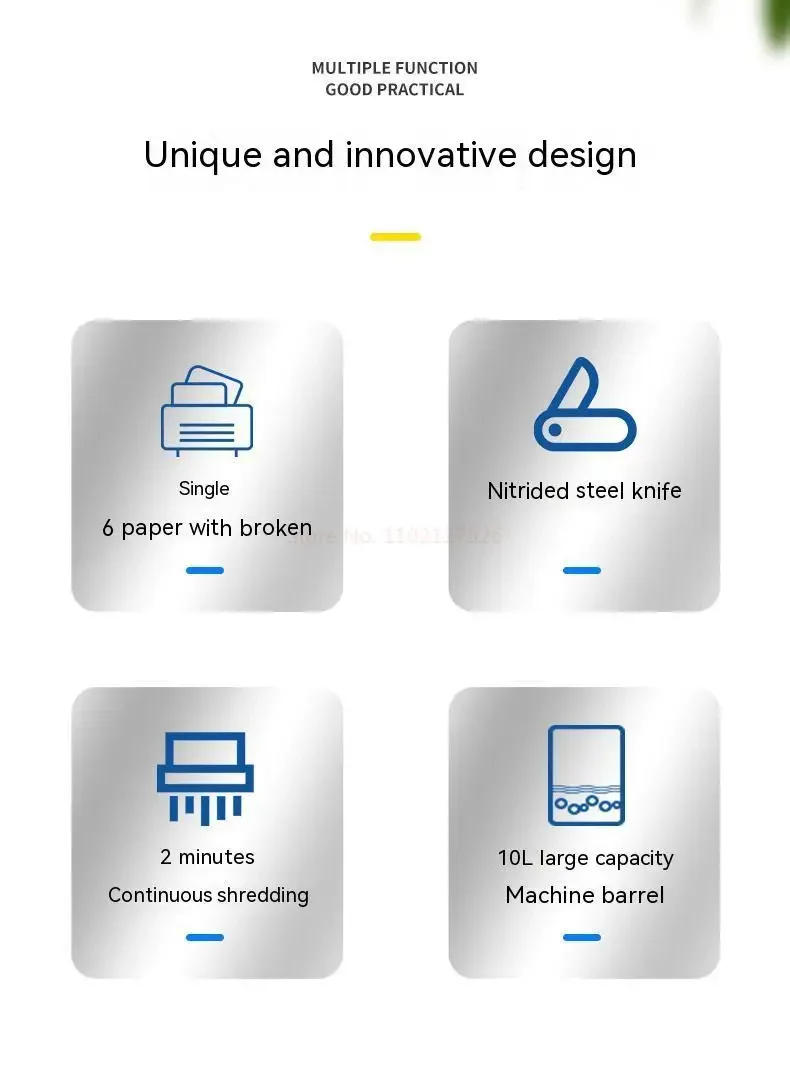 Description Picture 3 of itemA4 Shredder Small Size Grinder For Office Paper Cutter Mini Gear Electric Automatic Bill Shredder Office Electronics