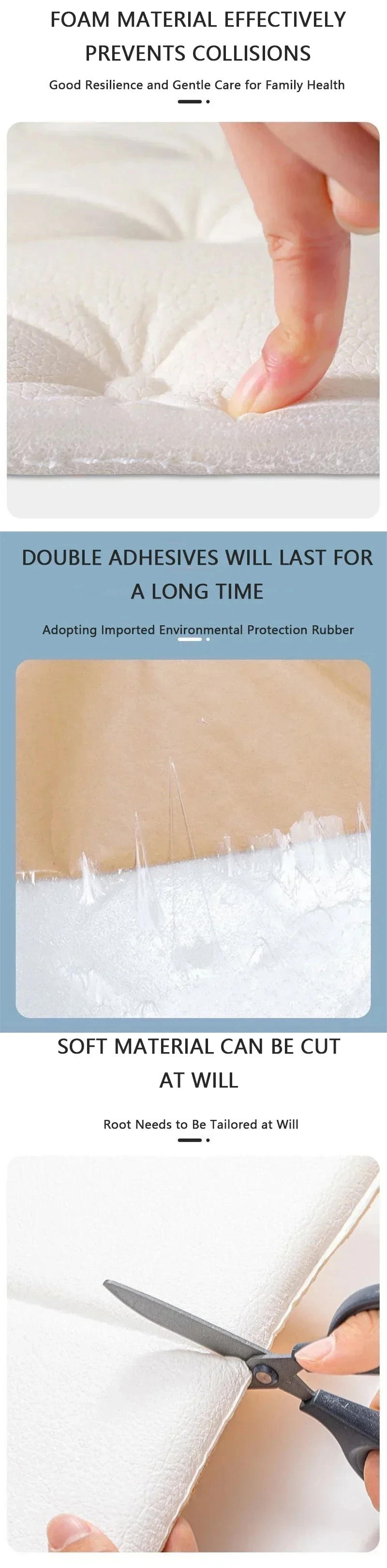 Description Picture 5 of item3D Wall Stickers Wallpaper Self-adhesive Thicken Tatami Anti-collision Wall Mat Pad Kids Bedroom Living Room Soft Foam Cushion