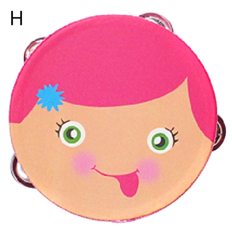 Description Picture 3 of item652D Wood Mini Tambourine Hand Bell Drum for Toddlers Kids 6inch Cute Tambourine Kids Wood Percussion Instrument