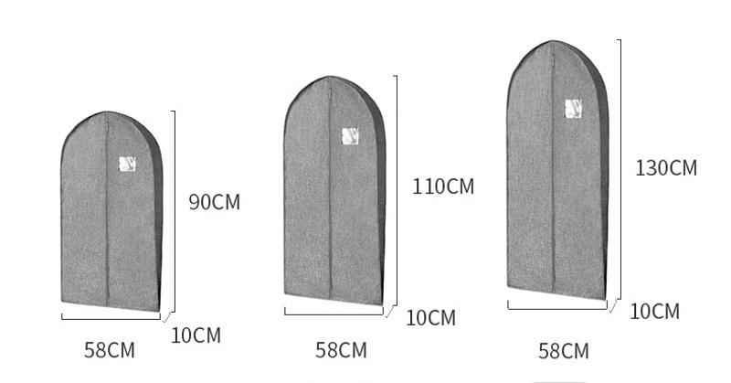 Description Picture 3 of itemCotton and Linen Style Oxford Cloth Hanging Garment Bag Organizer Storage Bag Cover Clothes Dust Cover Closet Dust Protector Bag