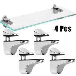 4pcs Adjustable Glass Shelf Holder Clamps Bathroom Support Brackets Shelves Holder Wood Shelves Support Shelf Brackets