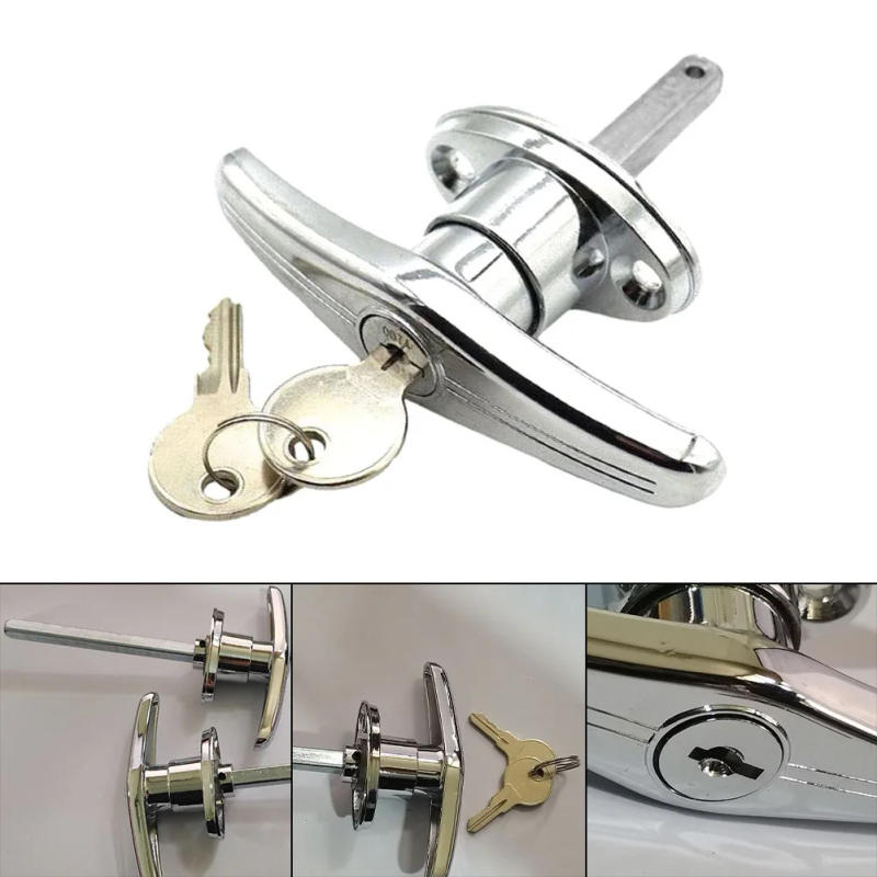 Description Picture 3 of item1PC Garage Door Lock T Handle Zinc Alloy Combination Door Lock Hardware Lock For Industrial Trailer RV