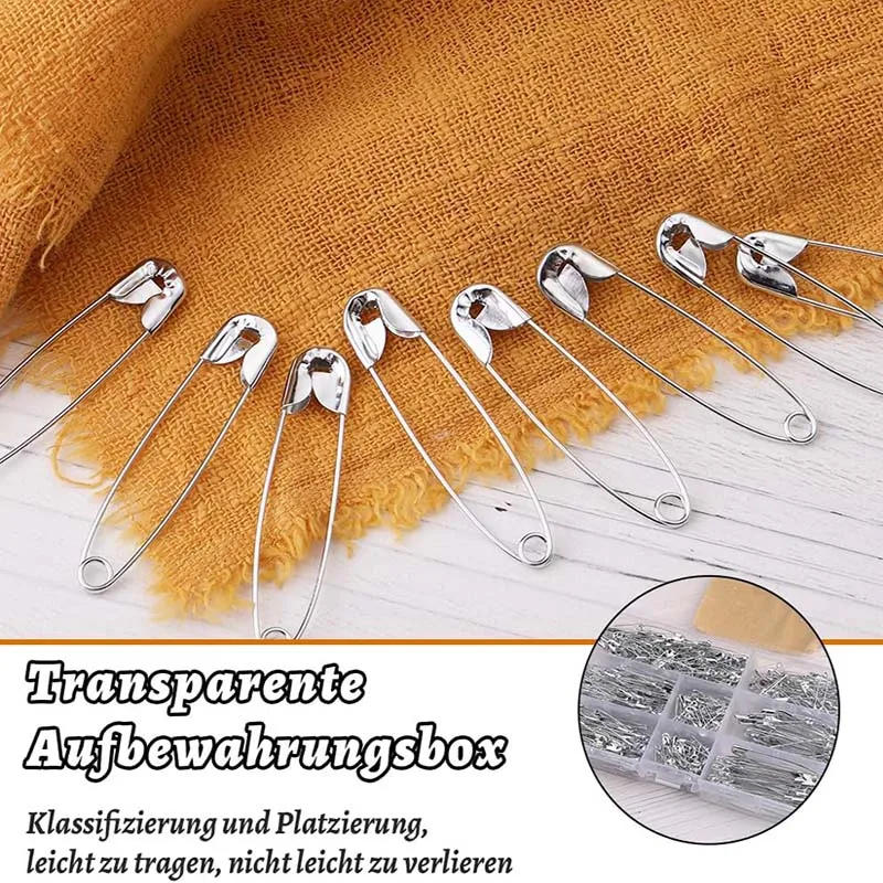 Description Picture 6 of item100/50Pcs Safety Pins 19/22/27/32/38/45/55mm Rust Resistant Nickel Plated Steel Safety Pins For Fabric Craft Garment Hang Tag