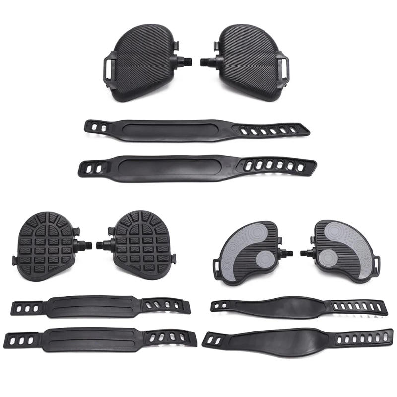 Description Picture 3 of item1 Pair Exercise Bike Pedals With Rubber Straps For Spin Bicycle And Indoor Stationary Bike Fitness Bike Pedal Accessories