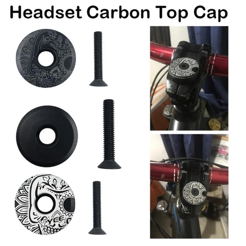 Description Picture 2 of item1Pc Unmarked Bicycle Headset Carbon Top Cap Aluminum Alloy Bike Stem 28.6mm Front Fork Anti-corrosion Cycling Accessories