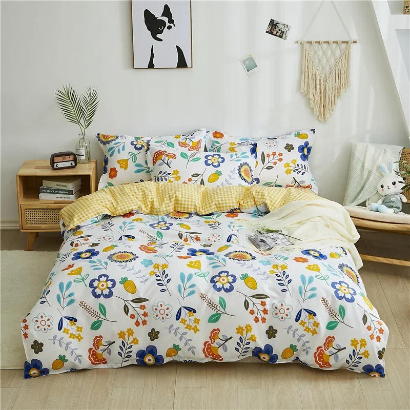 Description Picture 5 of itemCute Cartoon Print Duvet Cover 220x240 Lovely Pattern Adults Kids Quilt Cover AB Double-sided Comforter Covers No Pillow Cases