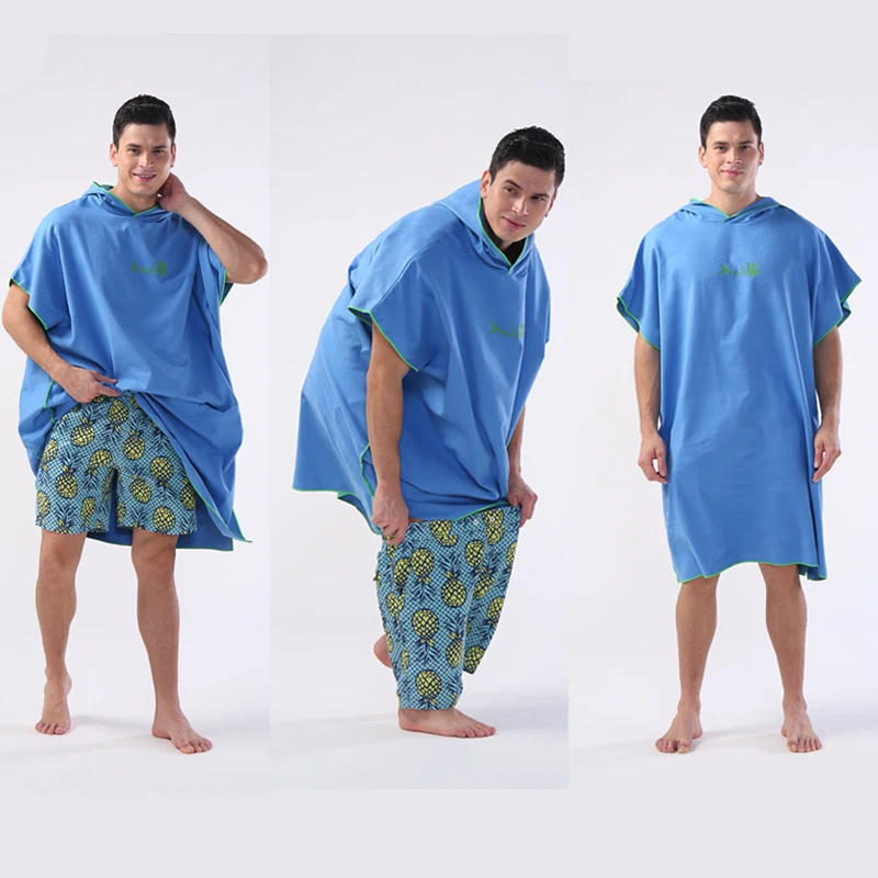 Description Picture 3 of itemSurf Poncho Changing Towel Hood Microfiber Beach Blanket Bath Towel Swim Towel Wetsuit Beach Poncho for Adults