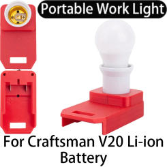 5W LED Work Light E27 Bulbs For Craftsman V20 Battery Powered Portable Cordless Indoor And Outdoors Emergency Lamp