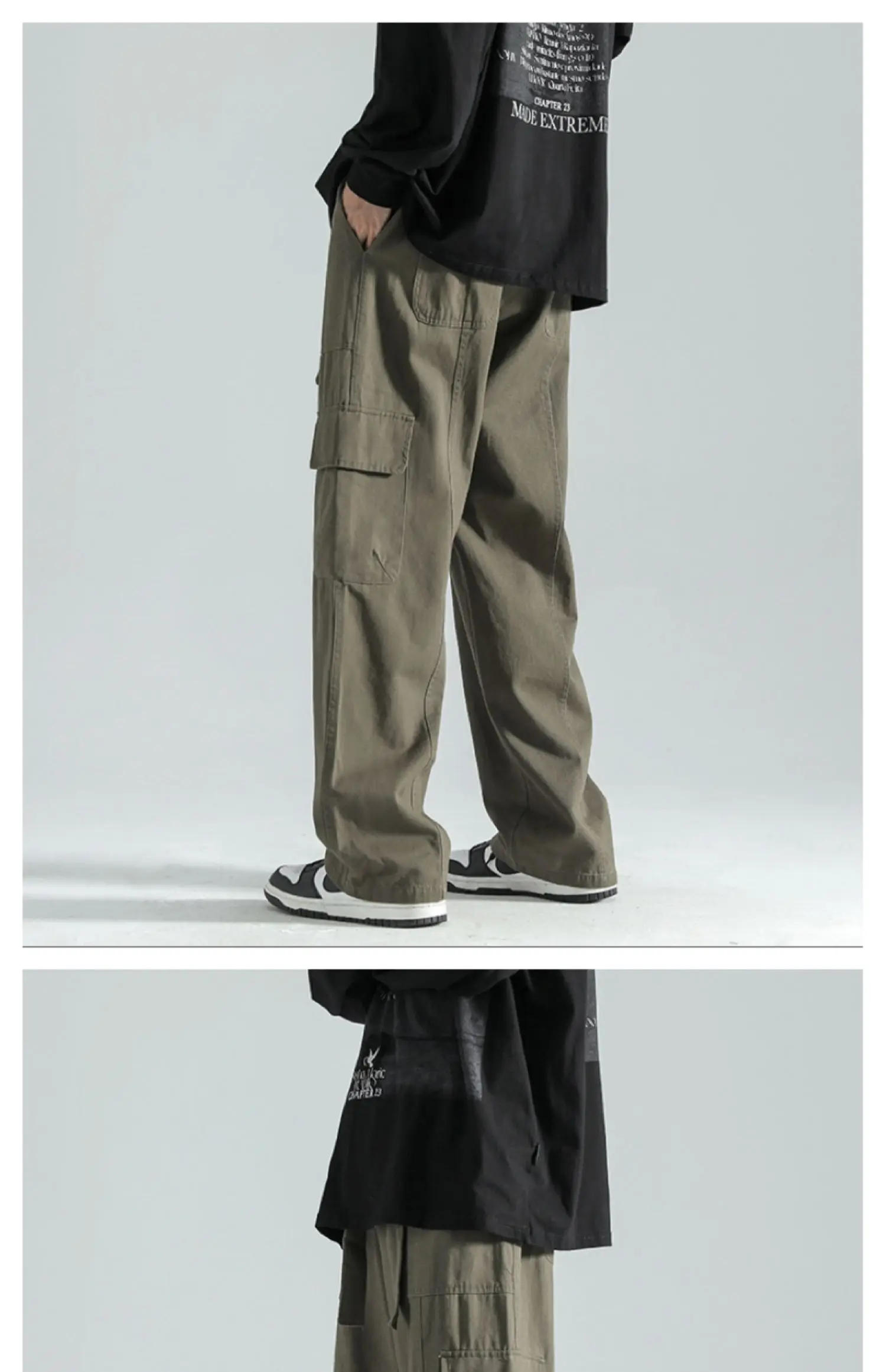 Description Picture 5 of itemOversized Casual Trousers Men's Sweatpants Korean Straight-leg Loose Trousers Plus Size Men Clothing Fashion Streetwear Z94