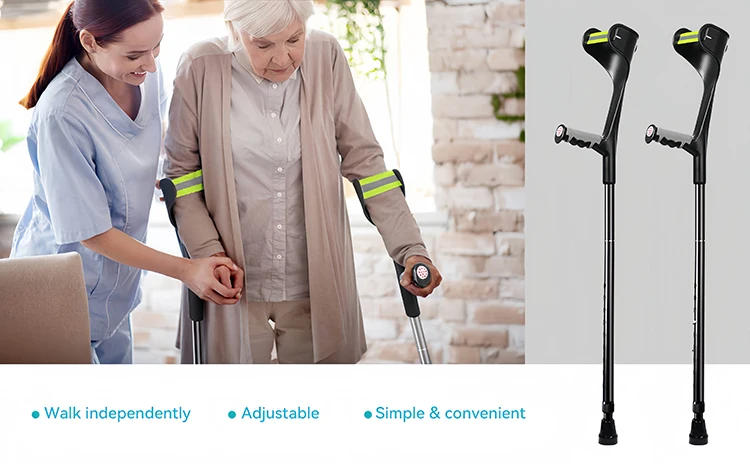 Description Picture 4 of itemFoldable Forearm Crutches for Walking Adjustable Crutch with Anti-Drop Cuff Adult Elbow Crutch Walking Stick