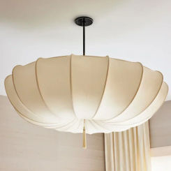 Umbrella Shape Pendant Lights Wabi Sabi Fabric Pendant Lights Living Room Shop Bedroom Hanging Lamps for Room Decor Lustre LED