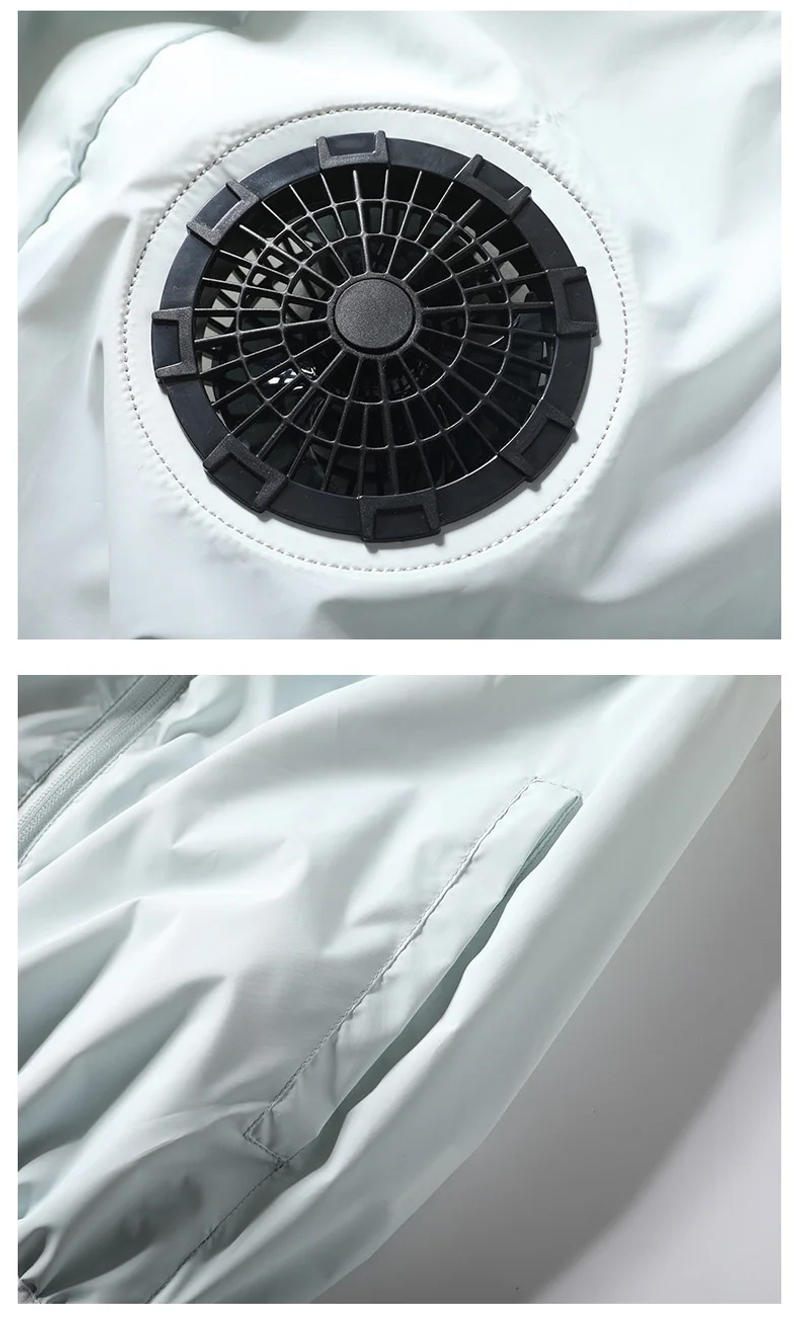 Description Picture 6 of item2024 Summer Hooded Cooling Fan Vest Jacket Men Women Air Conditioning Clothes Motorcycle USB Work Clothes Outdoor Hiking