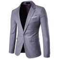 Stylish Casual Blazer Temperament Suit Coat Solid Color Slim-fitting Pockets Suit Coat  Slim