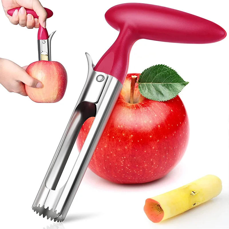 Description Picture 2 of itemStainless Steel Apple Corer Fruit Seed Core Remover Pear Apple Corer Seeder Slicer Knife Durable Kitchen Gadgets Vegetable Tools