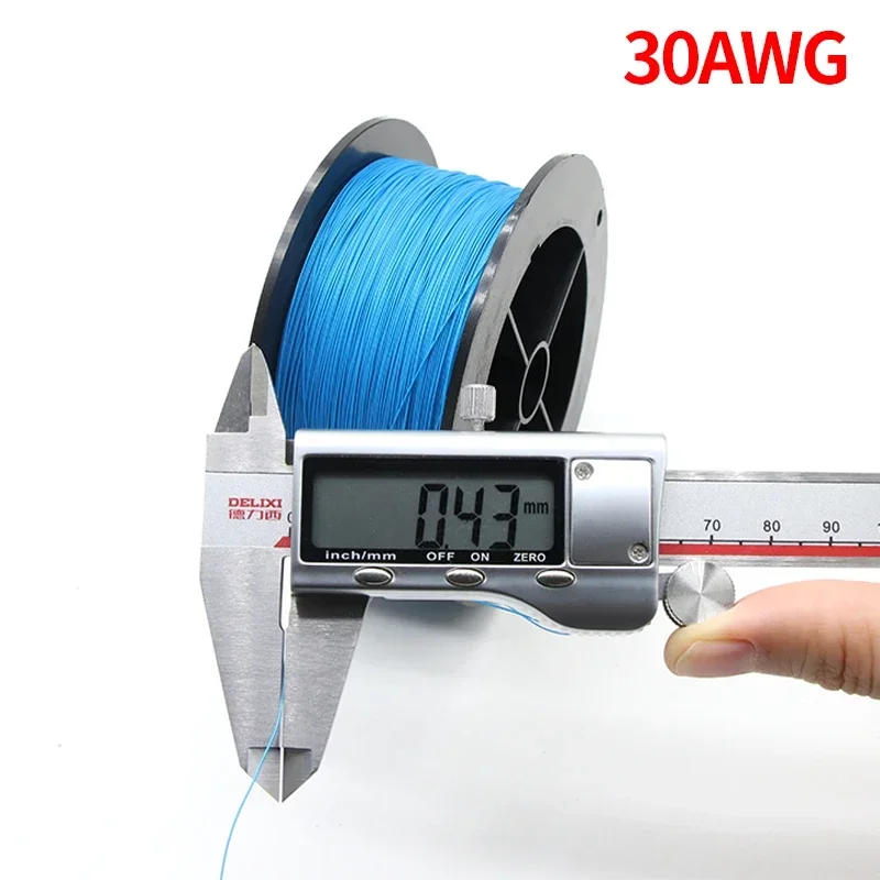 Description Picture 6 of item5/10/50M UL1423 PTFE Silver Plated Copper Wire 38/36/34/30/28/26AWG Micro Fine High Temperature Electronic DIY Single Core Cable