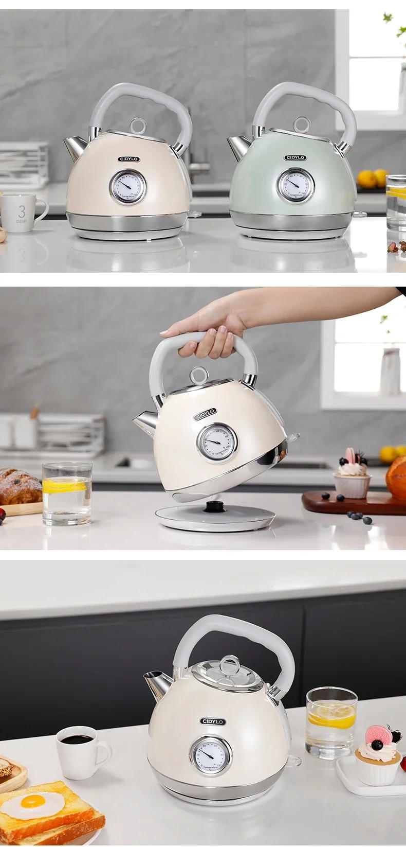 Description Picture 5 of item220V CiDylo Electric Kettle, Retro Boiling Sphere with Thermal Insulated Material, Automatic Power-Off, 304 Stainless Steel