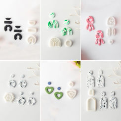 Geometric Shape Soft Pottery Polymer Clay Cutter Ellipse Hollow French Earrings Cut Mold for Earring Jewelry Pendant Making