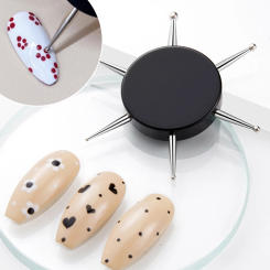 1pc 6 Head Nail Art Dotting Tools Disc Nail Drill Point Nail Tools Dot Painting Tools Nail Point Drill Pen