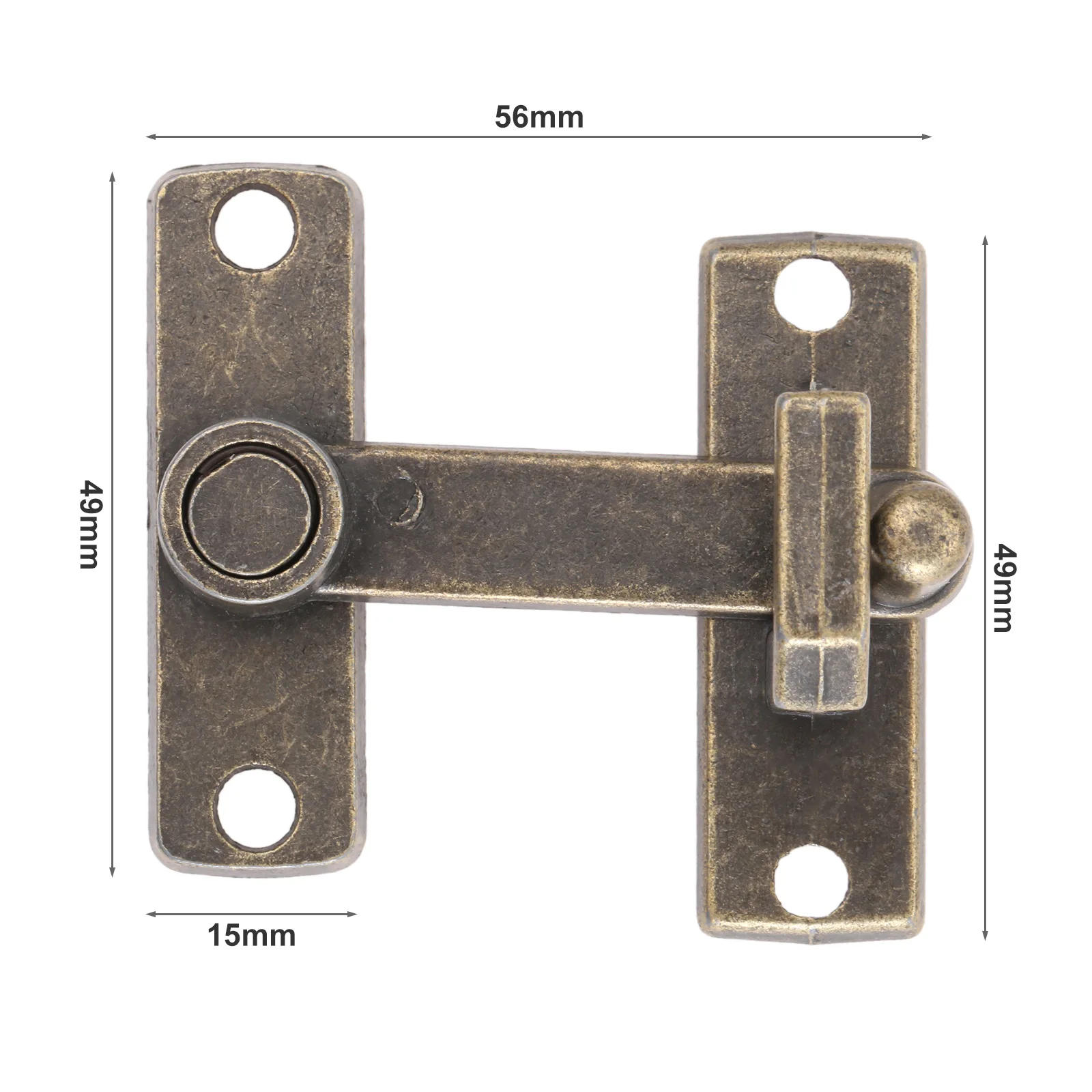 Description Picture 4 of itemBarn Sliding Door Lock w/screw Metal Guard Latch Bolt 4 Hole Antique Bronze Safe Window Chain 6*49mm Jewlery Box Wine Bag Decor