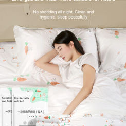 Disposable portable four-piece set of dirty hotel bedding thickened sheets travel pillowcase set high-quality non-woven material