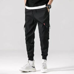 New Summer Ice Thin Men's casual pants Korean version of the trend of fast-drying straight-tube baggy pants