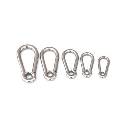 1Pcs 316 Stainless Steel Carabiner Carbine Snap Hook with Eyelet Spring Buckle Key Ring M4 M5 M6 M7 M8 M9 M10 M11 M12 M14 304